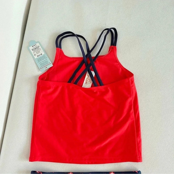Oh My Stars Red/Blue Tankini Cat & Jack Girls Swimsuit 2 Piece Set Size Medium - Picture 4 of 7